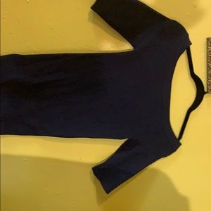 Mid off shoulder navy blue shirt